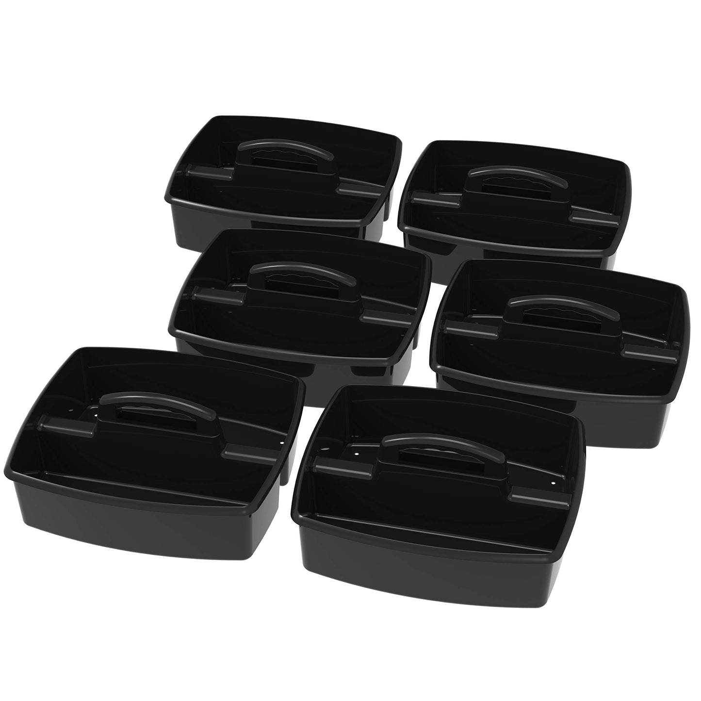 Storex 2-Compartment Large Cleaning Caddy – Multipurpose Supply Organizer with Handle, Black