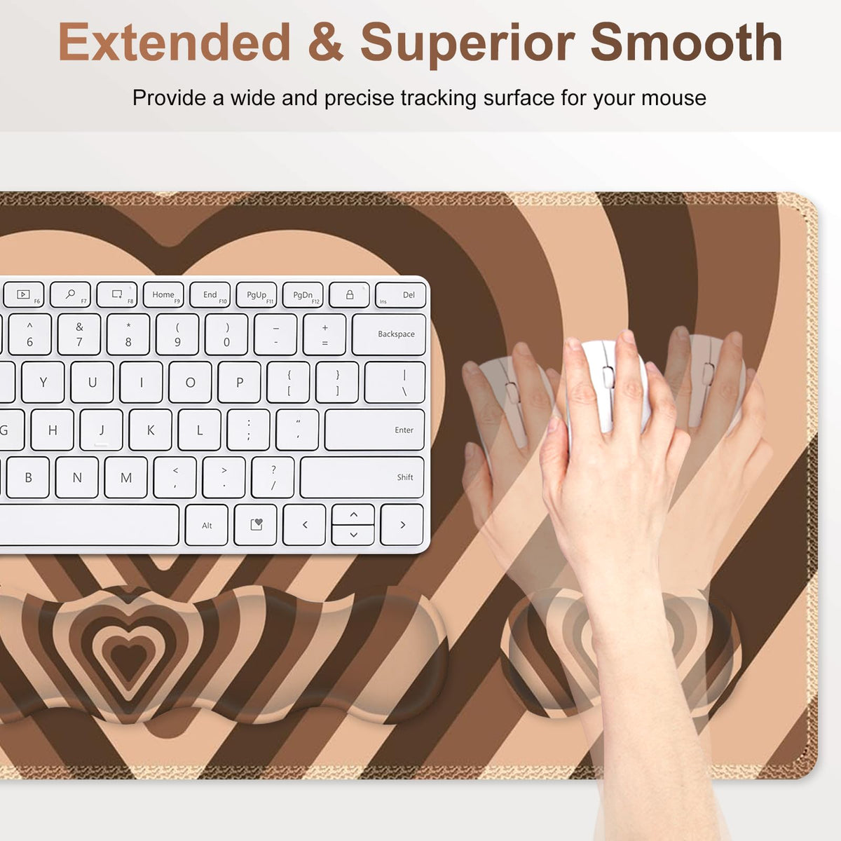 NXZGO Gaming Mouse Pad Keyboard Wrist Support, 4 in1 Mousepad with Wrist Keyboard Rest, Computer