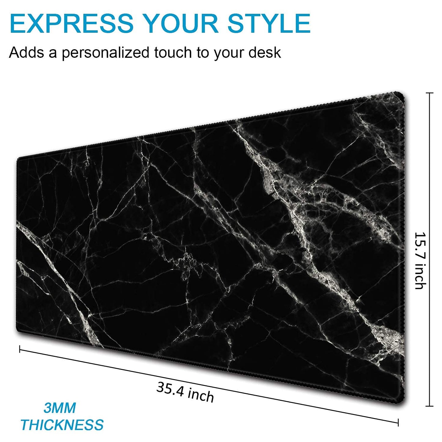 XXL Waterproof Office Desk Pad Protector 35.4x15.7 Inch - Extended Gaming Mouse Pad with Non-Slip