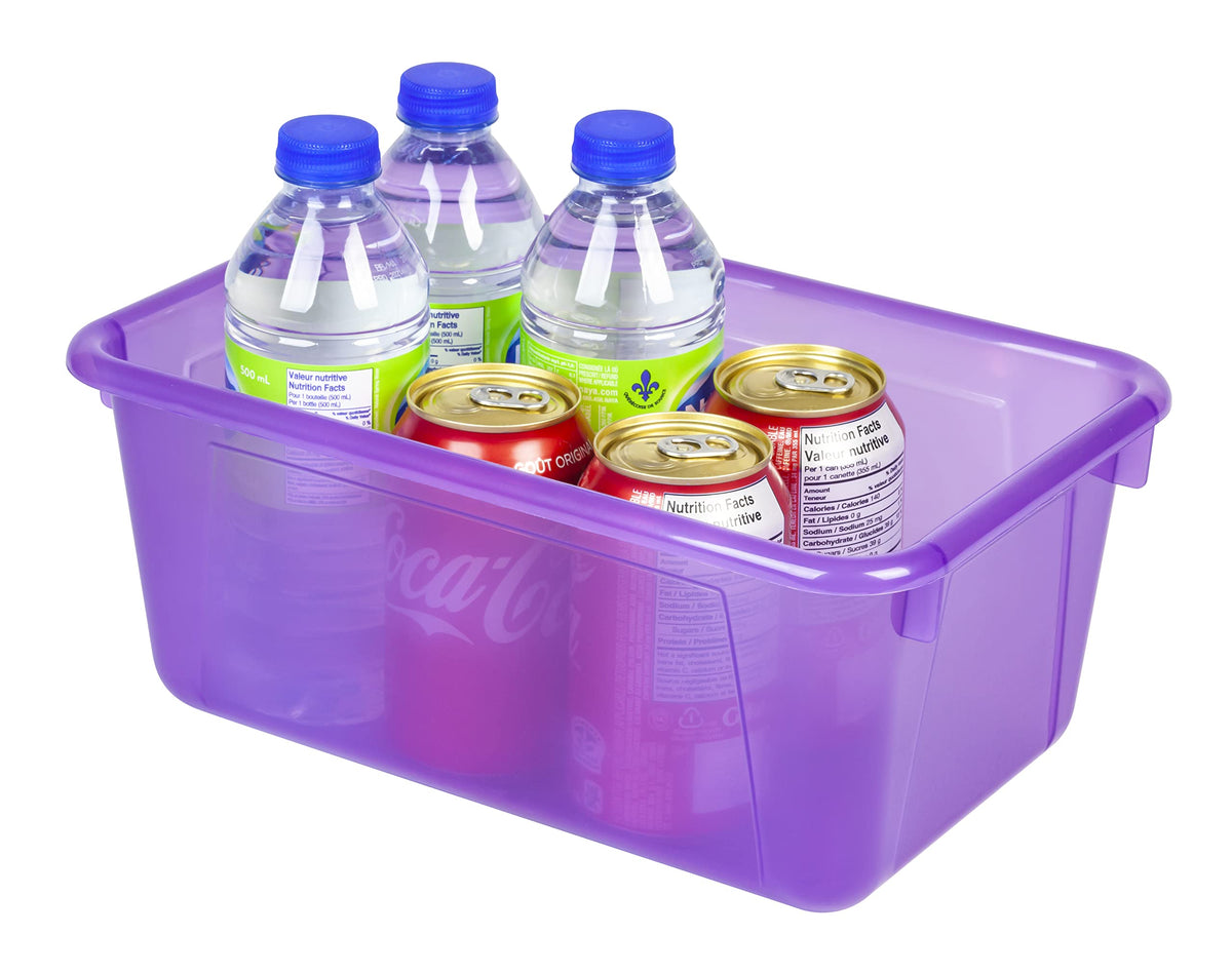 Storex Small Cubby Bins – Plastic Storage Containers for Classroom, 12.2 x 7.8 x 5.1 inches, Candy