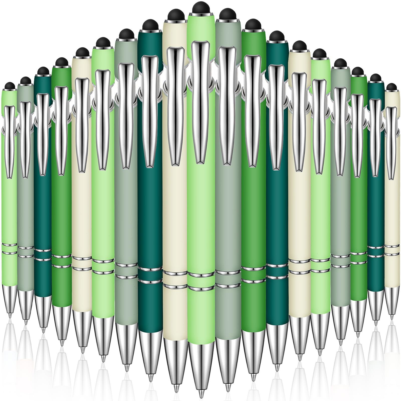 Zonon 38 Pcs Stylus Ballpoint Pens, Metal Rubberized Grip, Charming Colors
