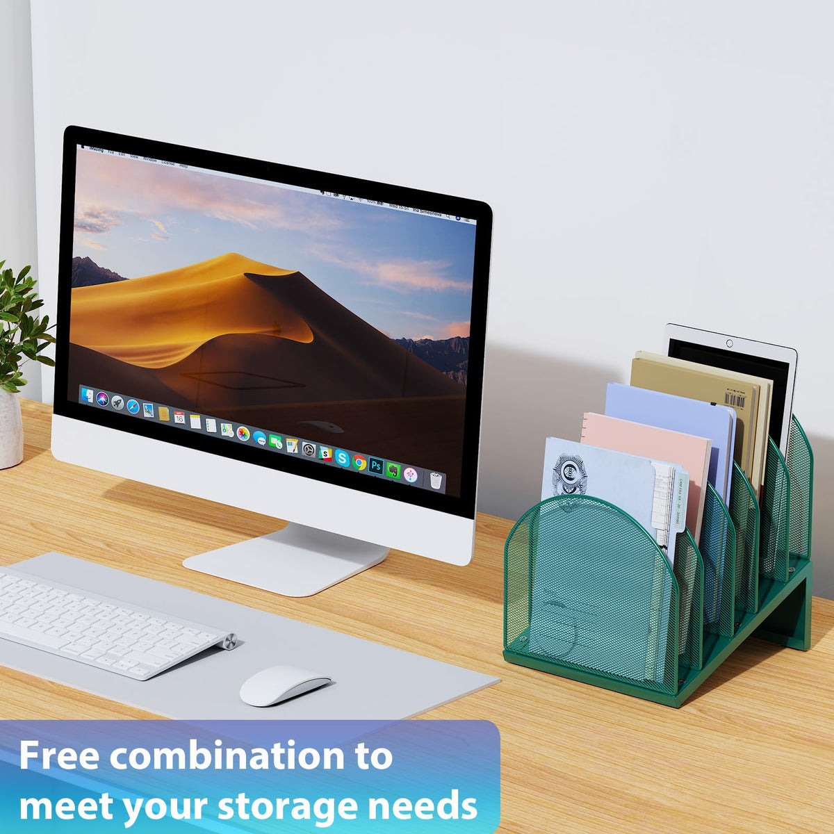 gianotter Desktop File Organizer with 5 Compartments