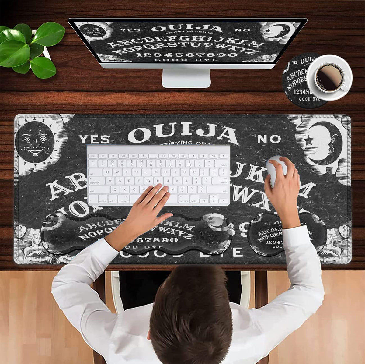Gaming Mouse Pad XXL Large Desk Mat Ouija Board Witch Extended Mousepad Non-Slip Rubber Mice Pads