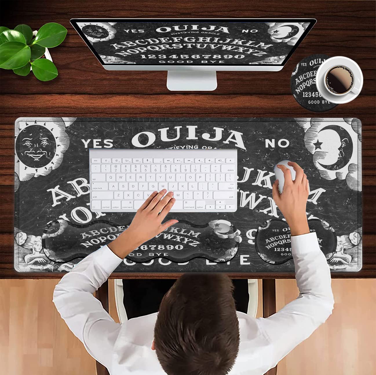 Gaming Mouse Pad XXL Large Desk Mat Ouija Board Witch Extended Mousepad Non-Slip Rubber Mice Pads