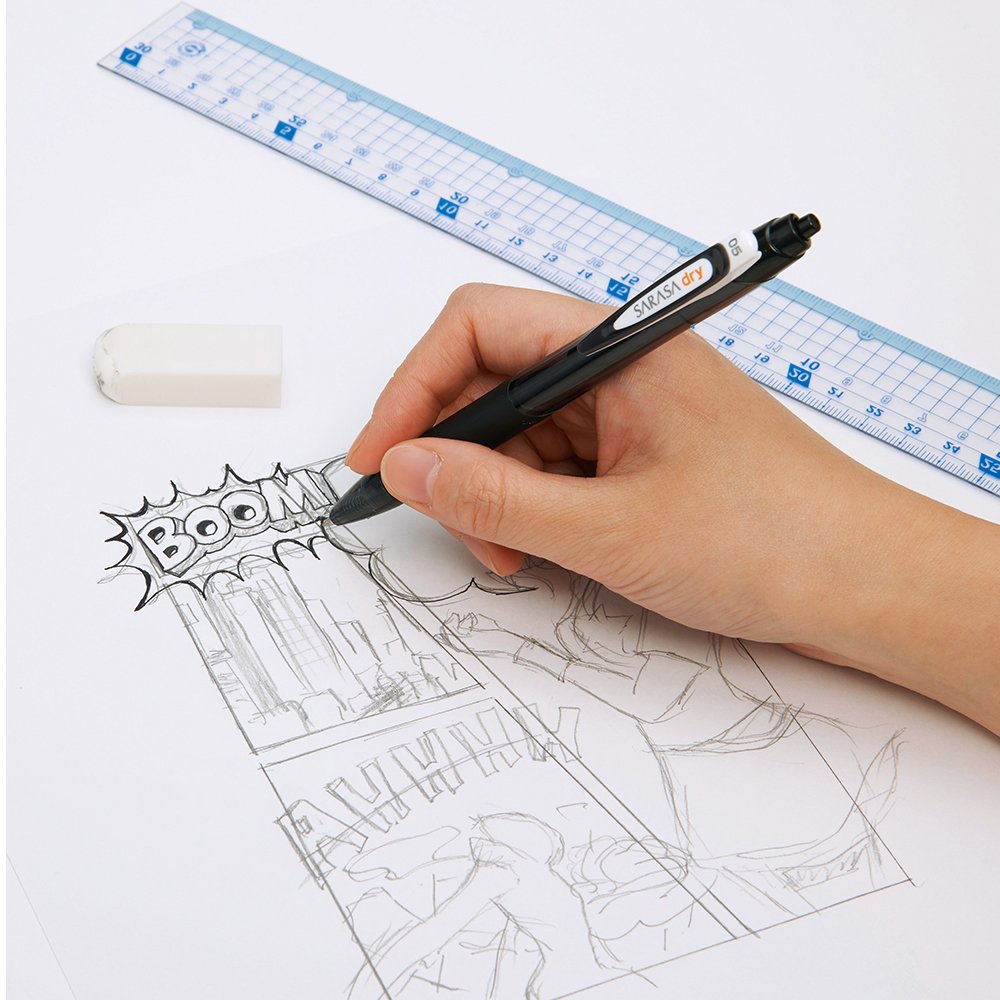 Zebra Sarasa Dry B-RJLV4-BK Gel Ballpoint Pen Refill, 0.4 Core, Black, 10 Pieces