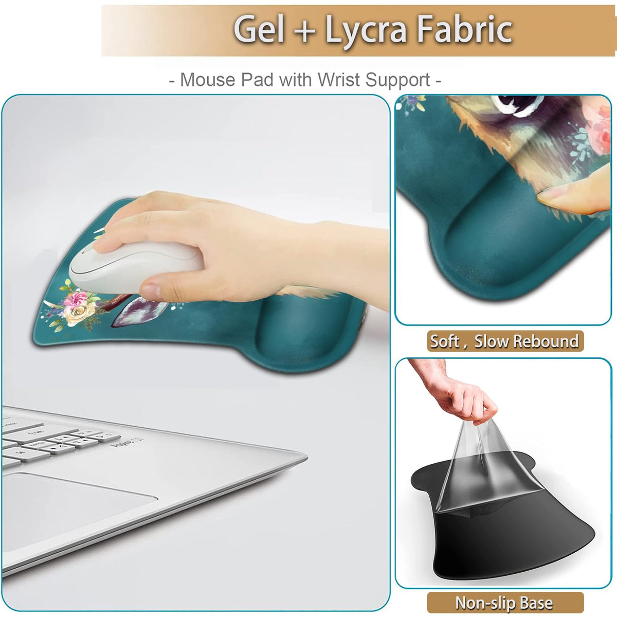 Keyboard Wrist Rest and Mouse Pad Wrist Support Set, Ergonomic Gel Mouse Pad Wrist Rest with