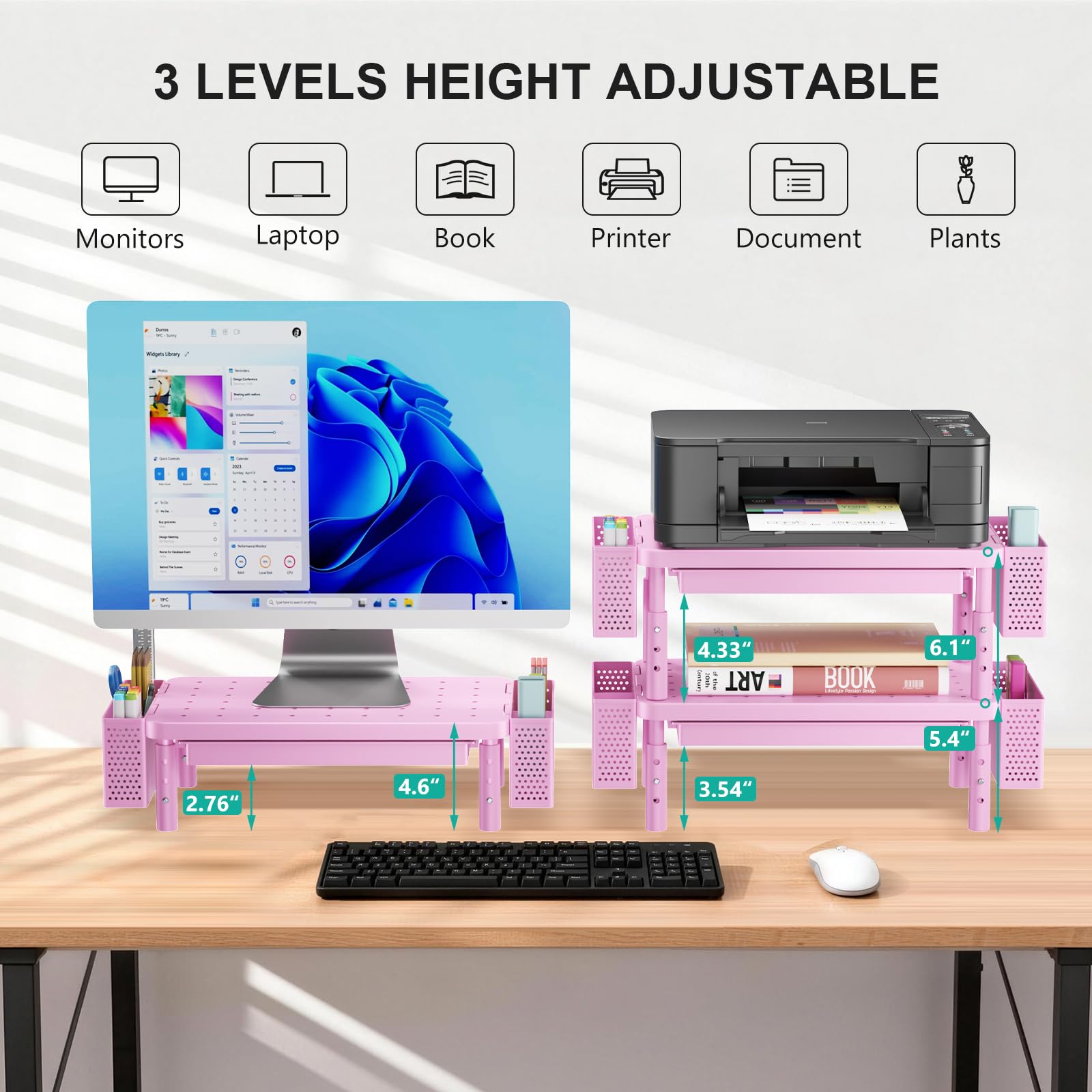 WALI Computer Monitor Stand with Storage and Pen Holder