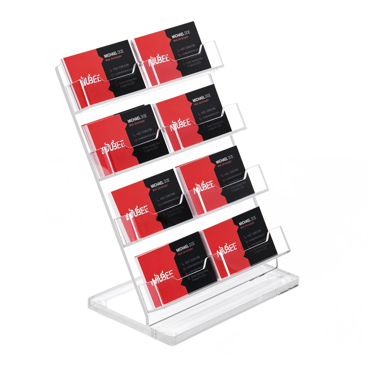 NIUBEE Acrylic Business Card Holder Gift Card Display Stand for Desk Office
