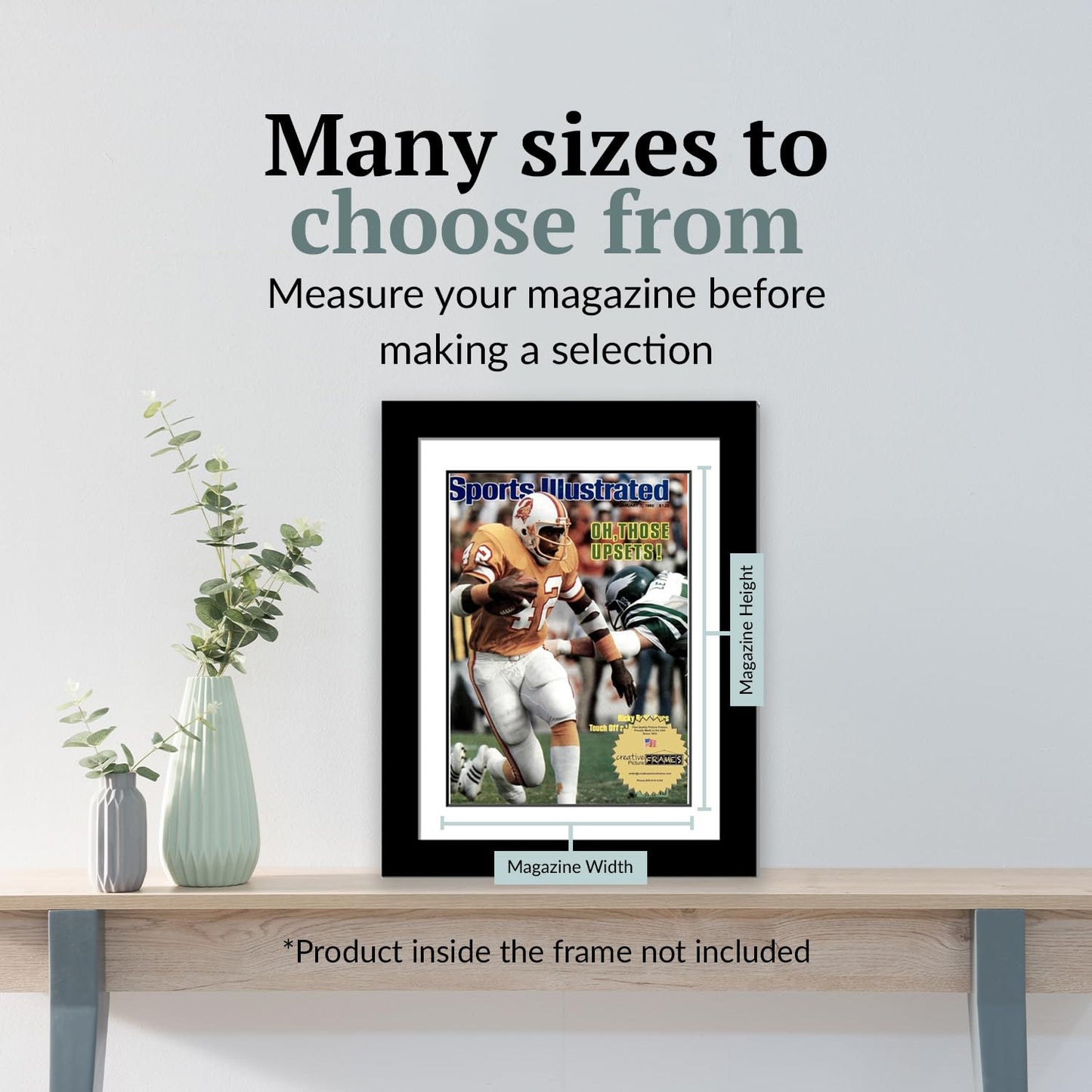 Creative Picture Frames 8" x 10.75" Sports Illustrated Magazine Display Frame, Suitable for