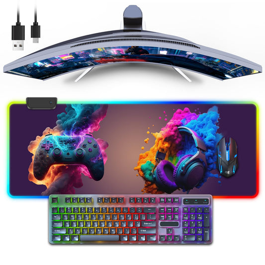 RGB Mouse Pad, Gaming Mousepad with 13 LED Light Modes