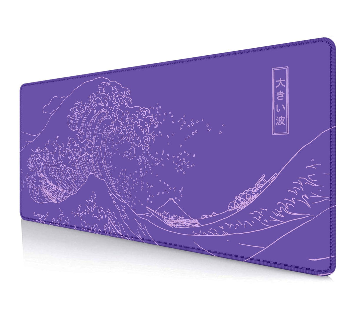 IMAYONDIA Great Wave Large Gaming Mouse Pad, Purple Minimalist Japanese Desk Mat, Gamer Aesthetic