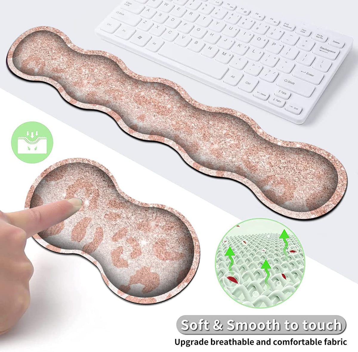 Large Mouse Pad and Gel Mouse Wrist Rest+ Memory Foam Keyboard Wrist Rest Support Set, Non-Slip