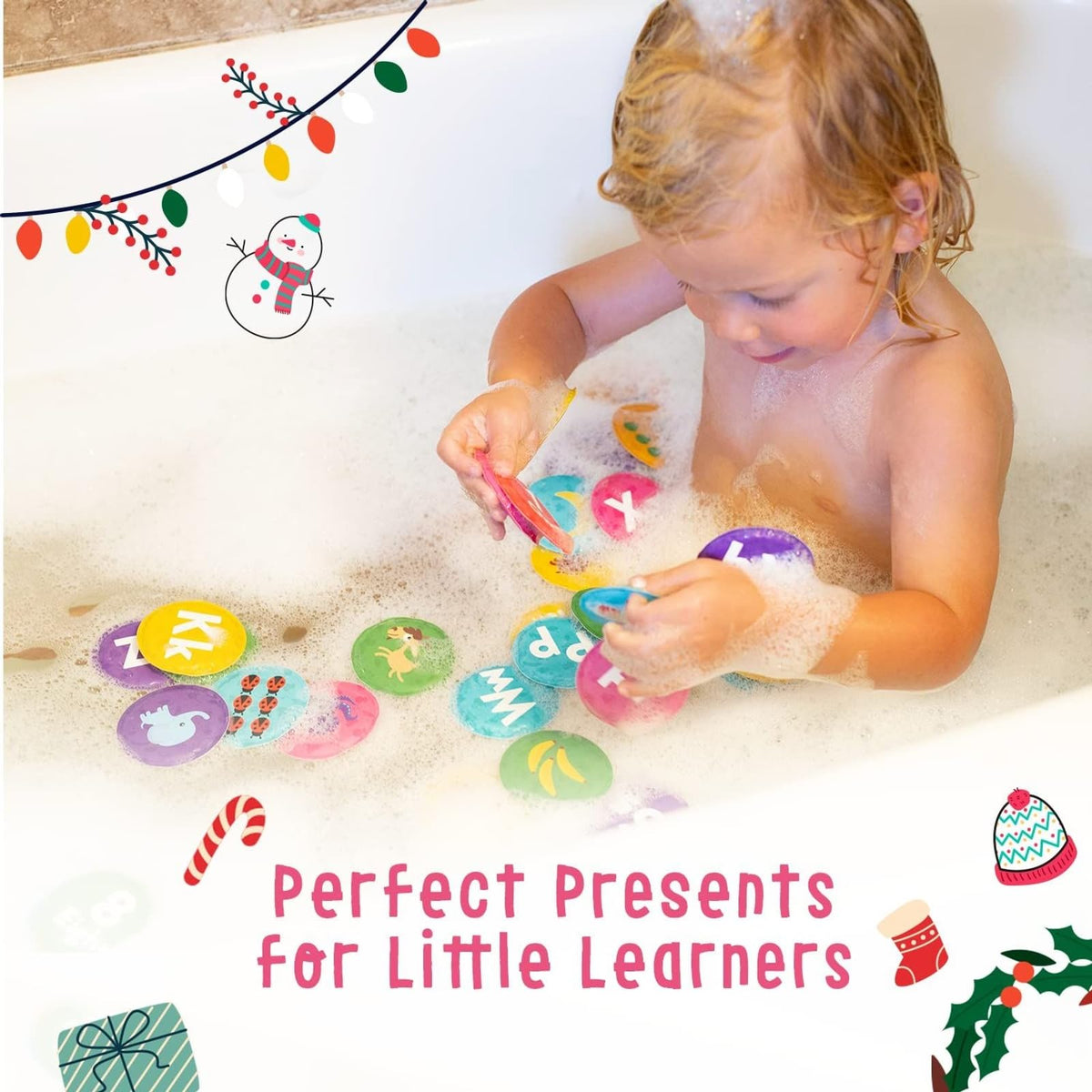 merka Bath Toys Flash Cards - 36-Pc Multicolor 2.25-Inch Foam Alphabet & Number Cards - Waterproof