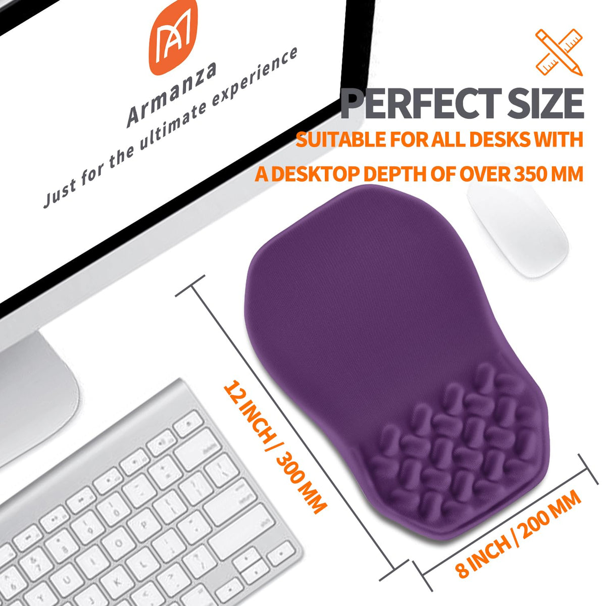 Armanza Ergonomic Slope Mouse Pad Wrist Support, Wrist Rest Mousepad for Carpal Tunnel Pain Relief