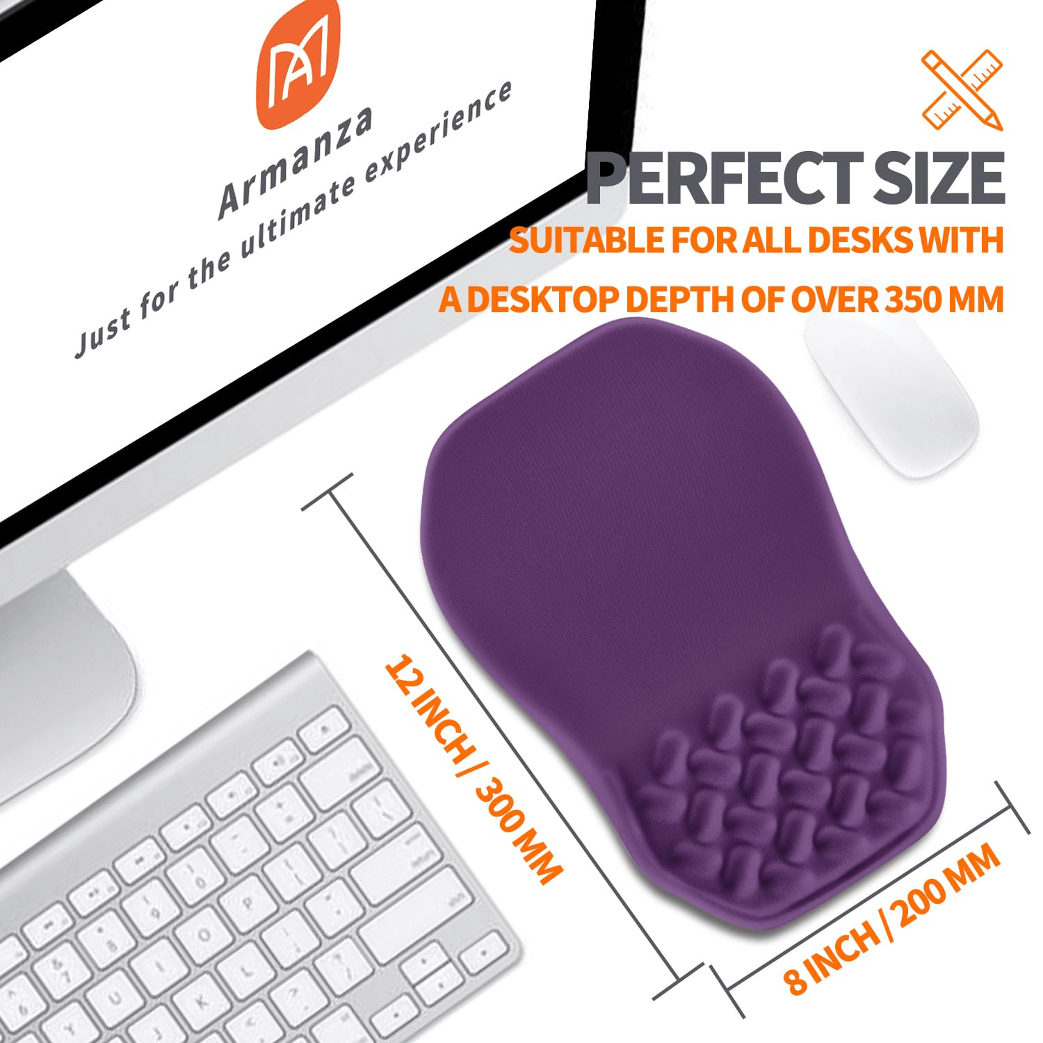 Armanza Ergonomic Slope Mouse Pad Wrist Support, Wrist Rest Mousepad for Carpal Tunnel Pain Relief