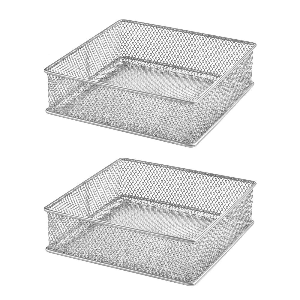 YBM HOME Silver Mesh Drawer Cabinet and or Shelf Organizer Bins, School Supply Holder Office