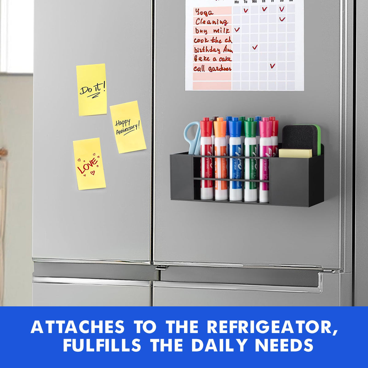 Banafich Wall Mounted Magnetic Dry Erase Marker Holder for White Board