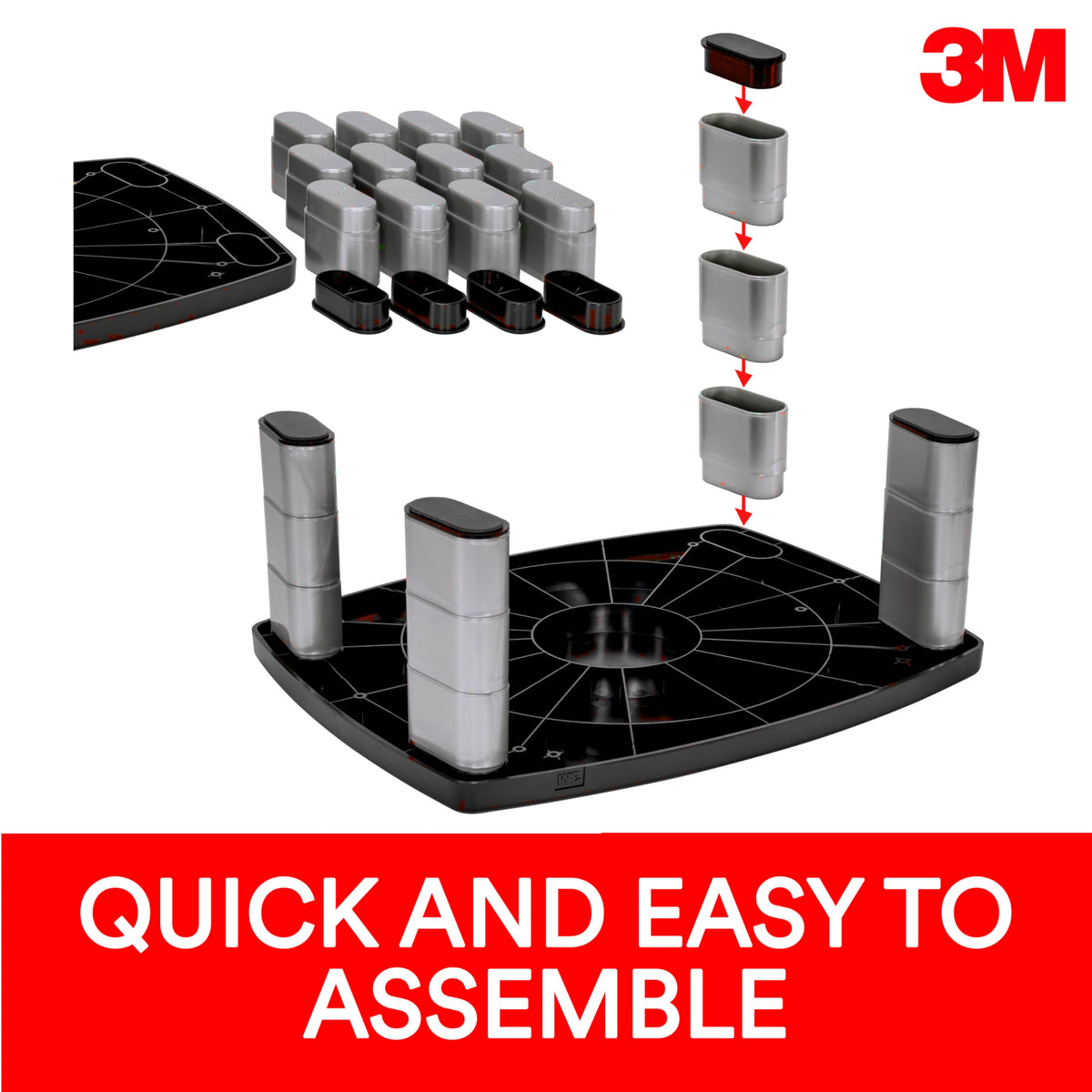 3M Extra Wide Adjustable Computer Monitor Stand, 20 in x 12 in
