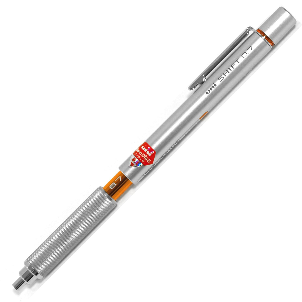 Uni M71010.26 Shift Pipe Lock Drafting 0.7mm Pencil, Silver Body with Orange Accent (M71010.26)