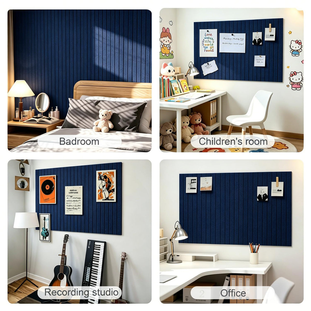 G Gamit 0.47" Thick Felt Pin Board 48"x36" Large Cork Board Alternative 12 Pack 11.81"x11.81"Felt