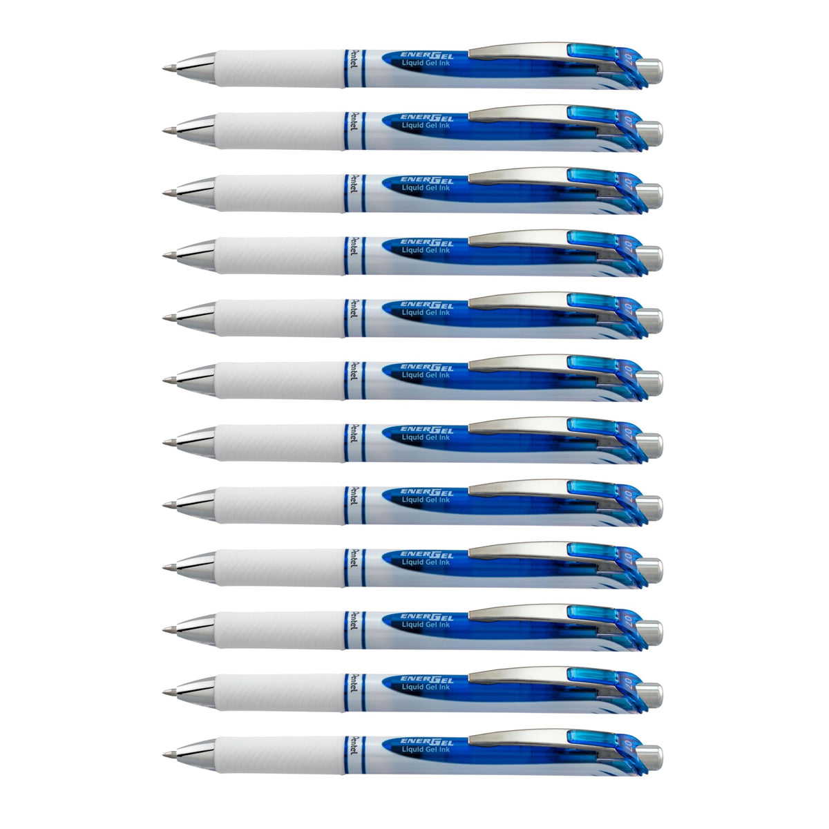 Pentel EnerGel Pearl Deluxe RTX Retractable Liquid Gel Pen, 0.7mm, Blue Accent, Blue Ink, Box of 12