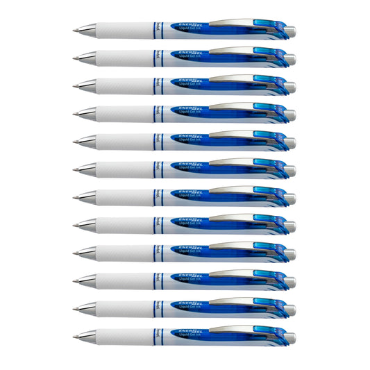 Pentel EnerGel Pearl Deluxe RTX Retractable Liquid Gel Pen, 0.7mm, Blue Accent, Blue Ink, Box of 12