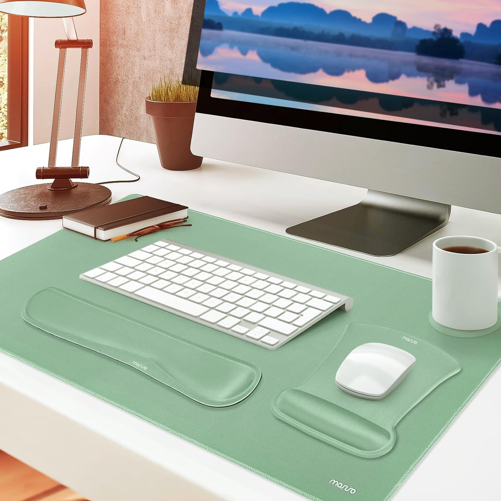 MOSISO Keyboard Mouse Pad Set, Large Gaming Mousepad&Keyboard Wrist Rest