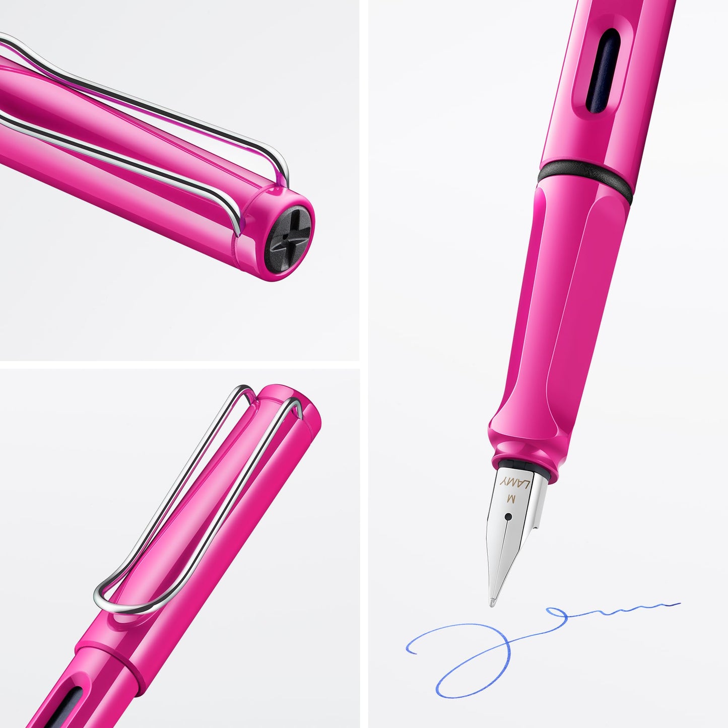 LAMY safari pink - Fountain Pen with ergonomic grip & polished steel nib in size F - ideal for any