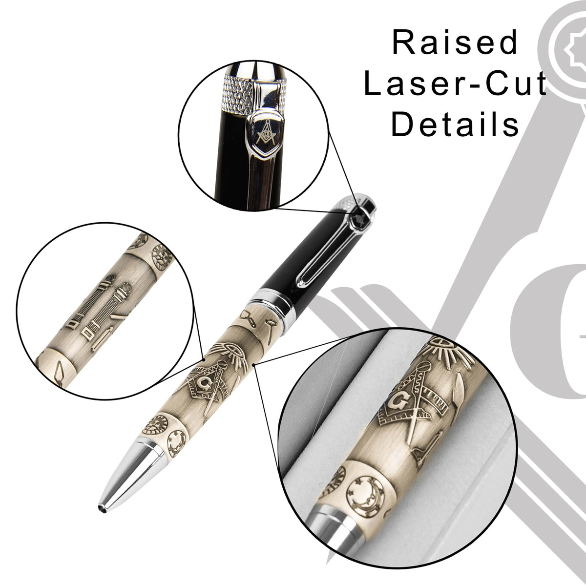 Blue Lodge Masonic Quality Heavy Weight Ballpoint Pen Gift Set