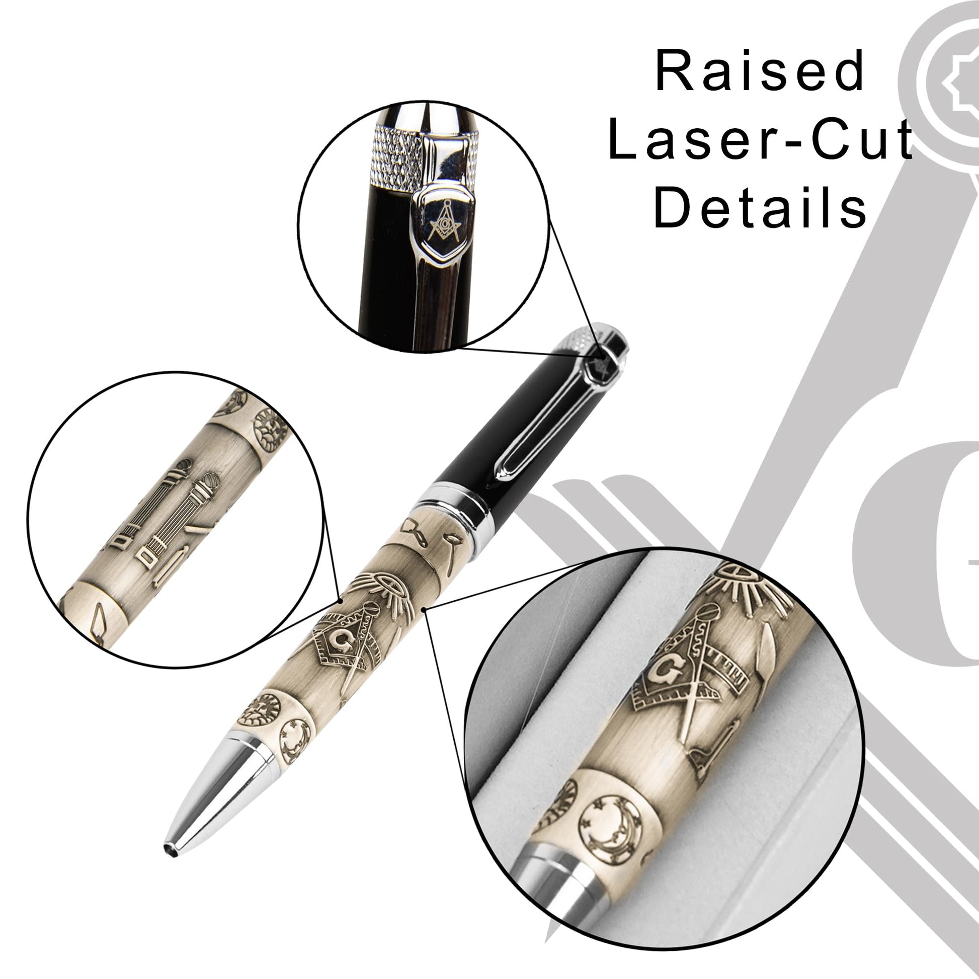 Blue Lodge Masonic Quality Heavy Weight Ballpoint Pen Gift Set