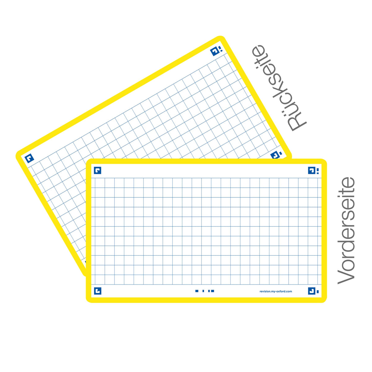 Flash Cards by Oxford, Squared with Yellow Frame, Pack of 80 Cards, 7.5x12.5cm Size 400133871