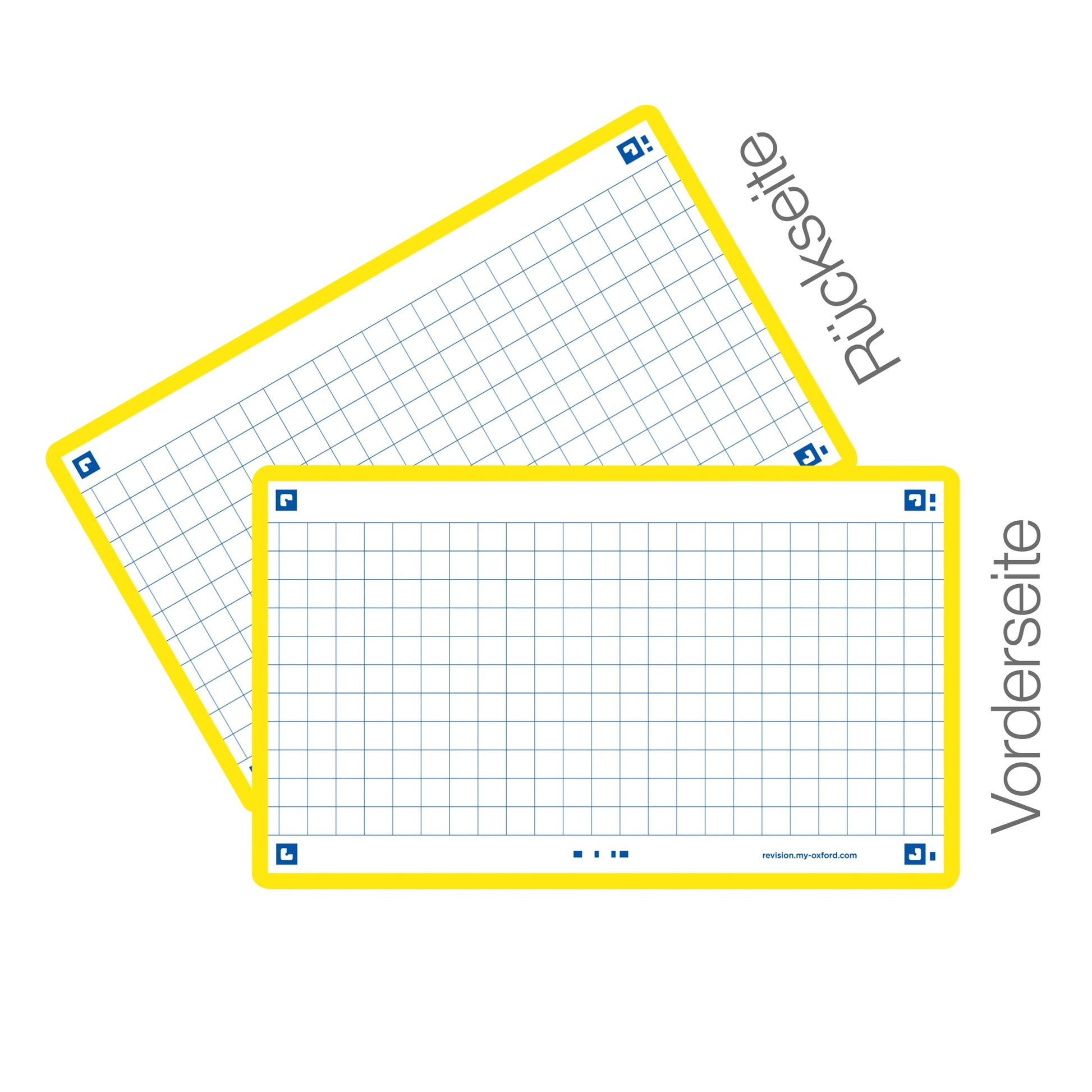 Flash Cards by Oxford, Squared with Yellow Frame, Pack of 80 Cards, 7.5x12.5cm Size 400133871