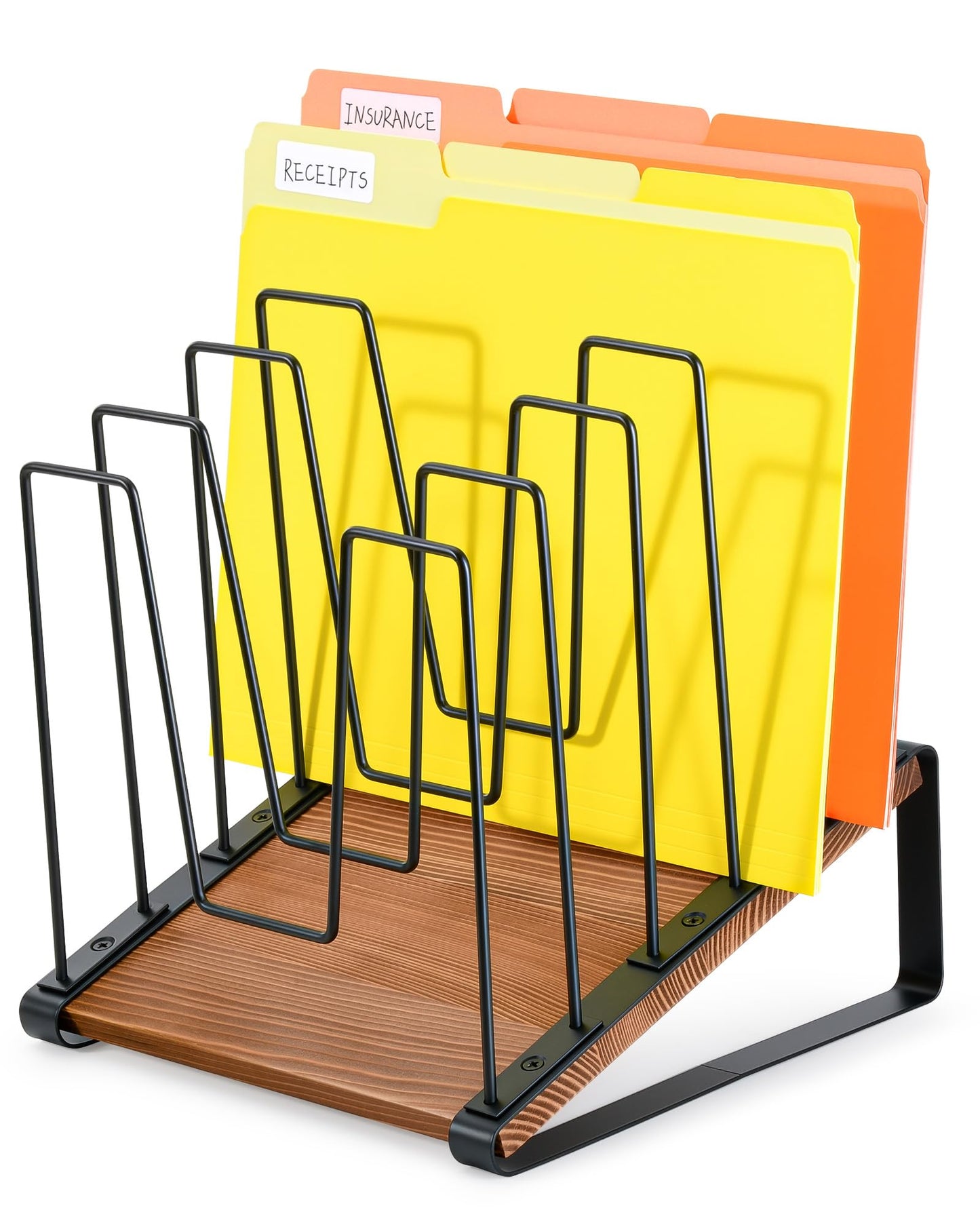 HULISEN Inclined Desk File Organizer, 5-Section Desktop File Folder Holder