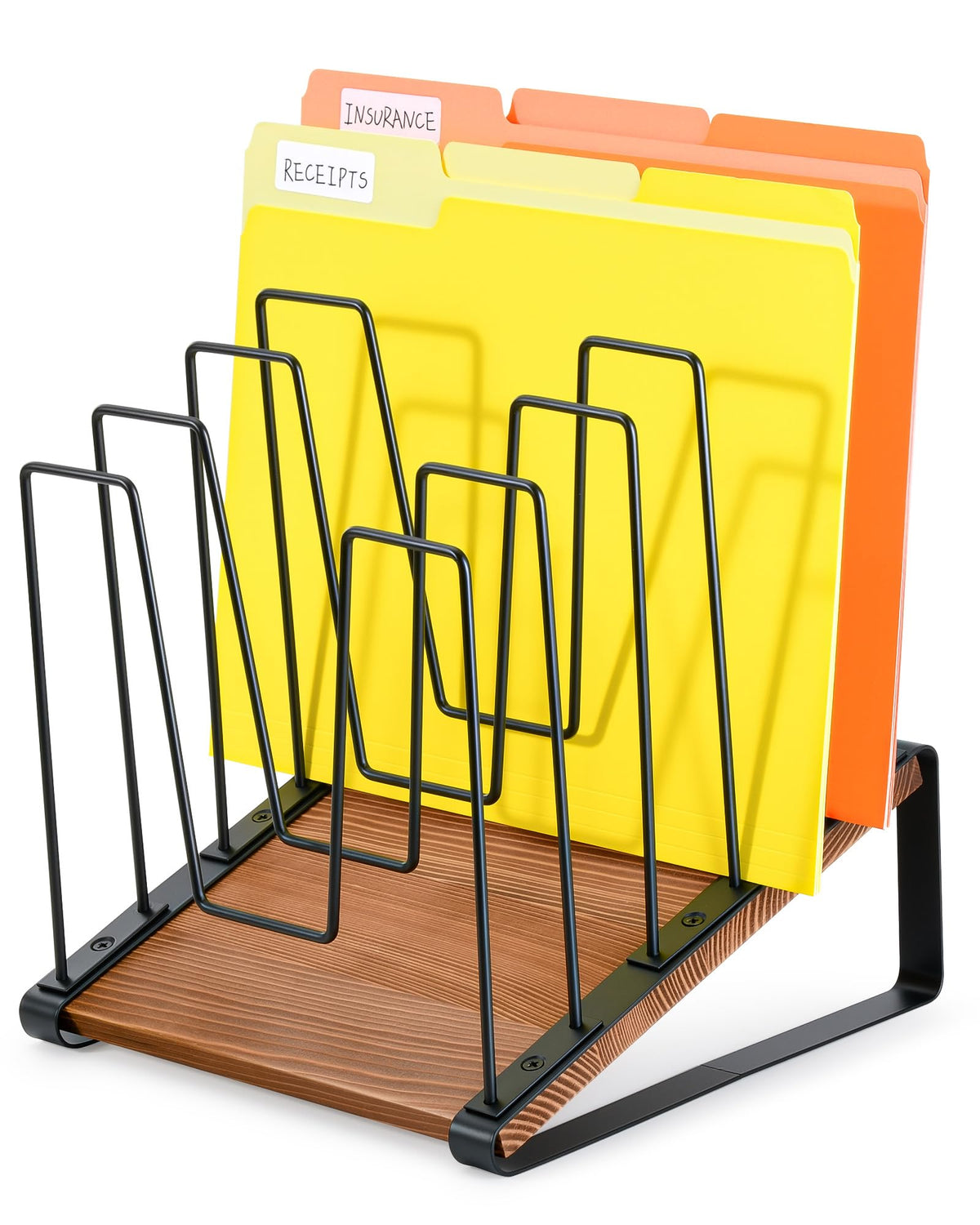 HULISEN Inclined Desk File Organizer, 5-Section Desktop File Folder Holder