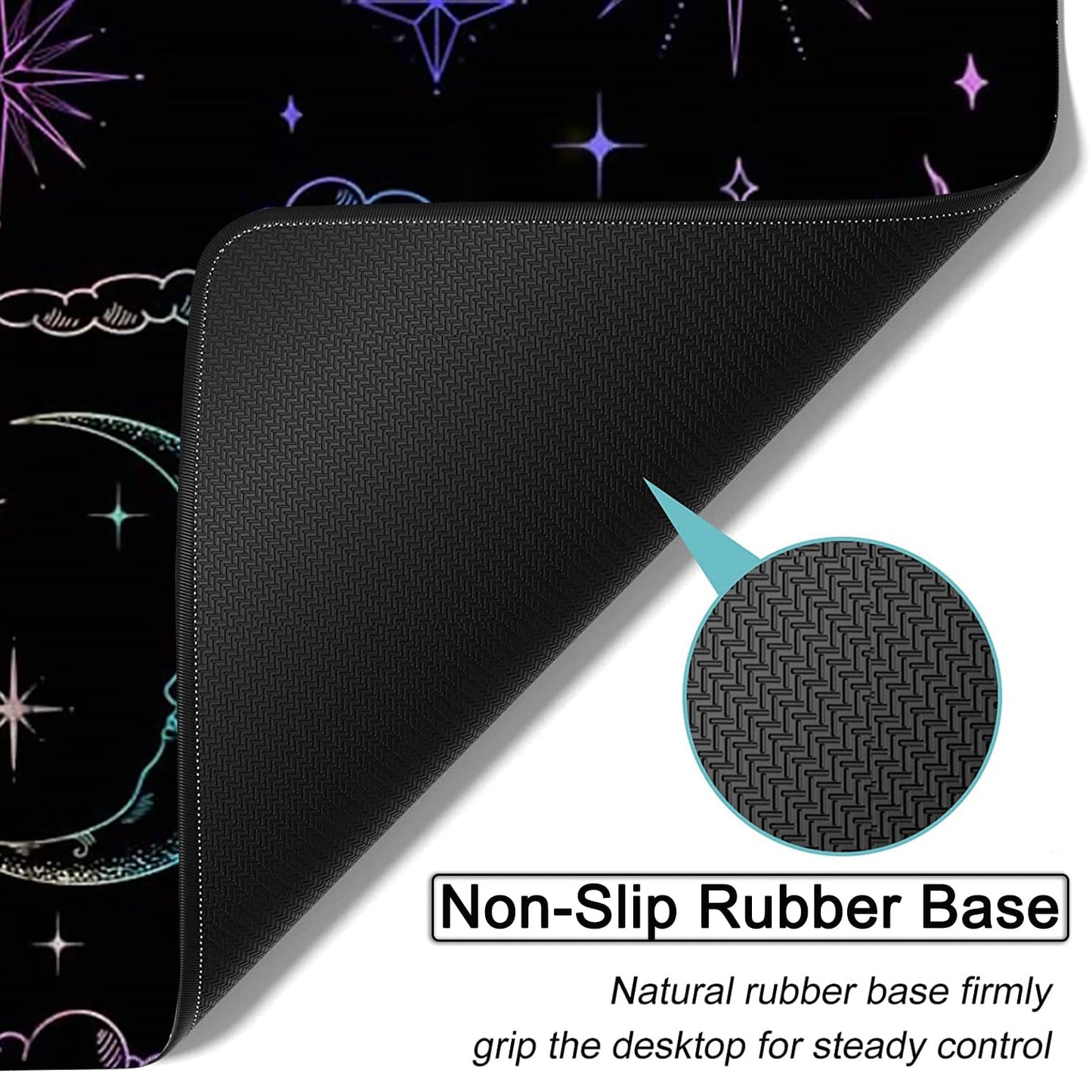 Large Gaming Mouse Pad, 31.5x11.8 in Extended Computer Mouse Mat with Non-Slip PU Base, Ergonomic