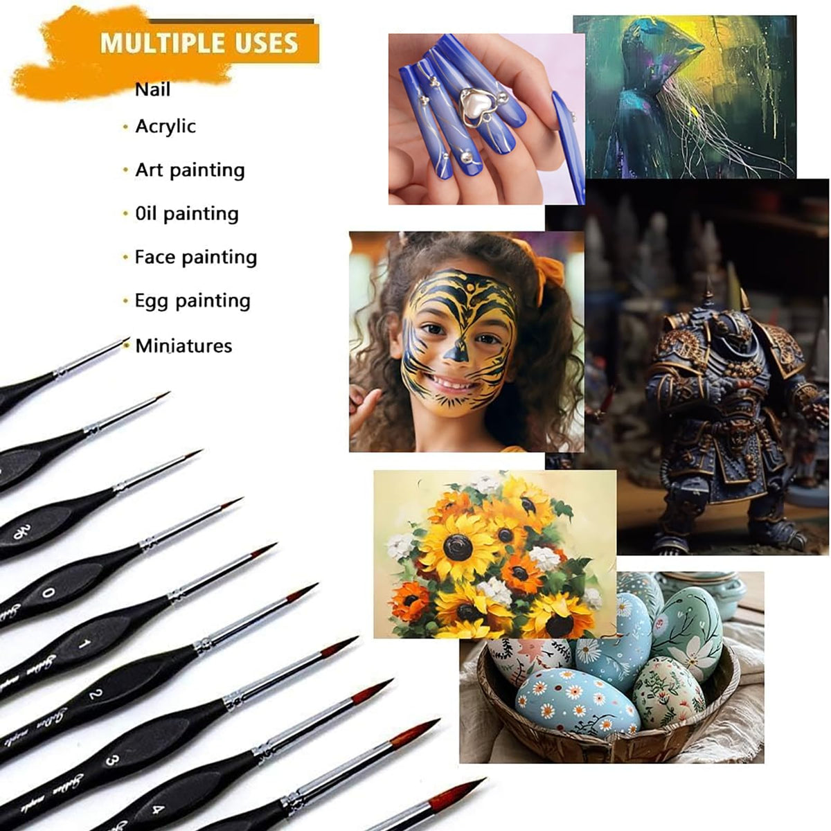 Golden Maple Detail Paint Brushes Set 10pcs