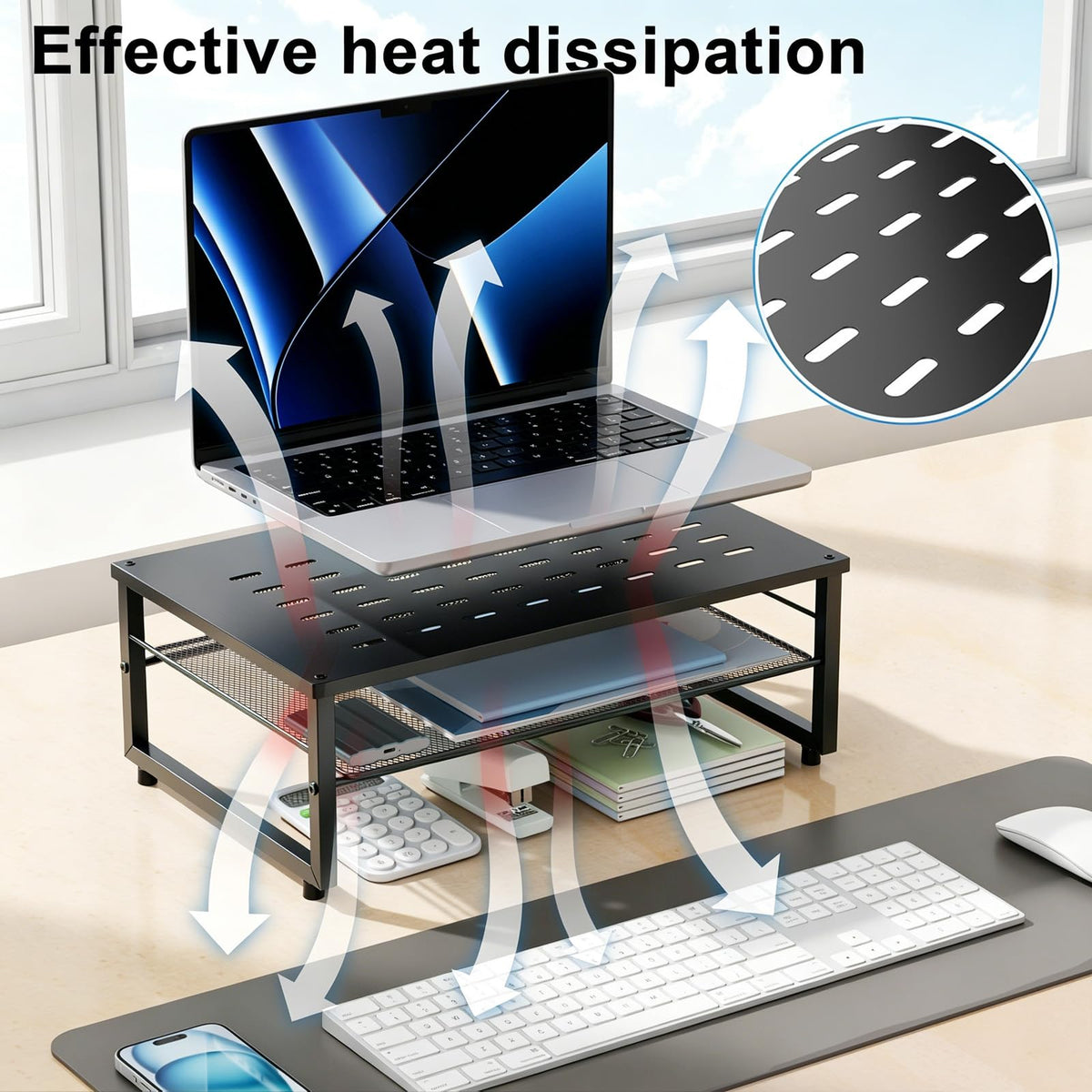 gianotter 2-Tier Metal Monitor Stand Riser