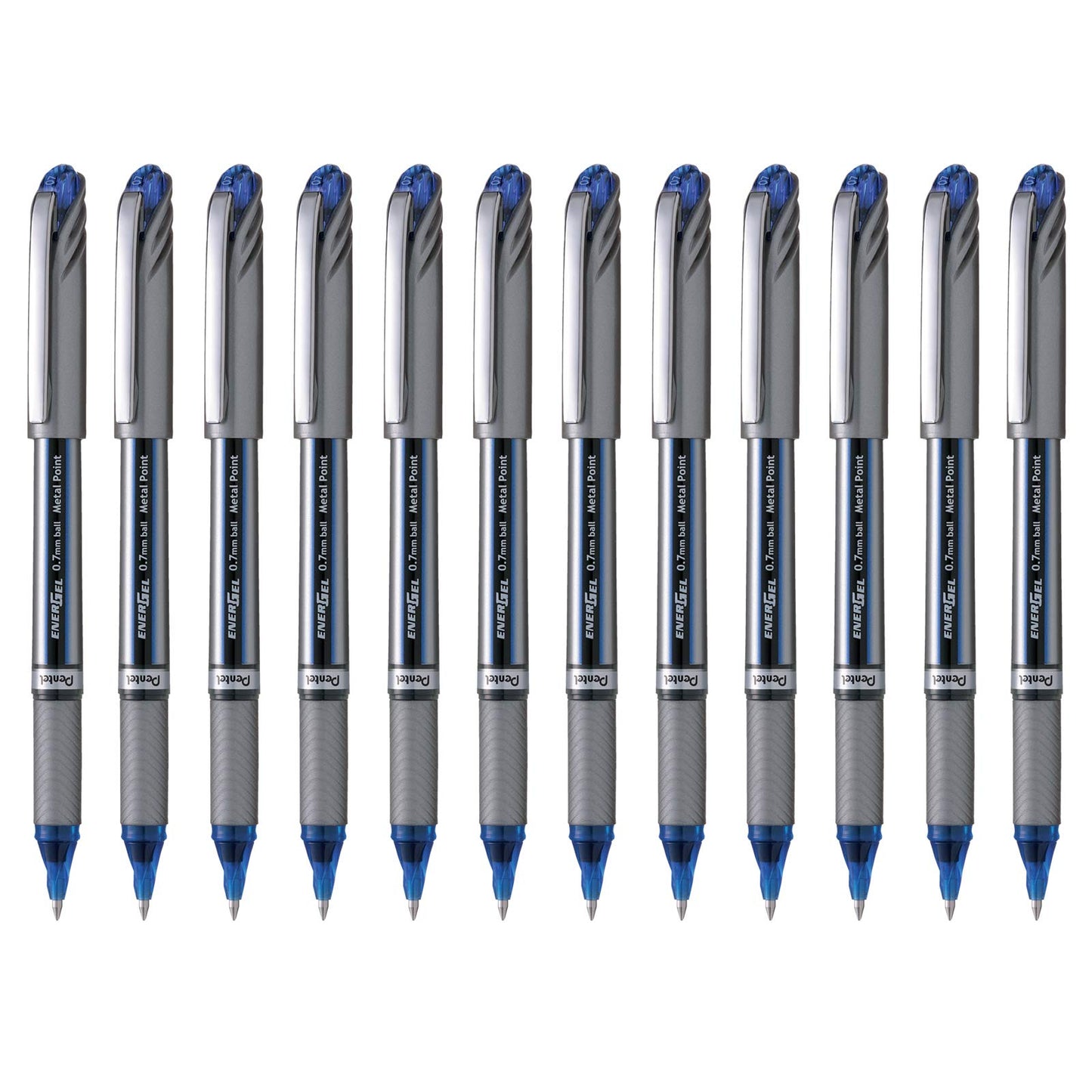Pentel Energel Plus Roller Ball Pen (Medium) - Blue (Pack of 12)