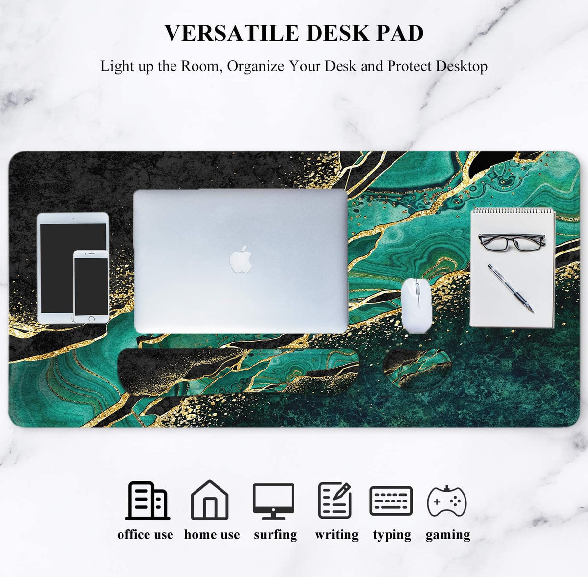 Large Mouse Pad with Wrist Rest, 4-in-1 Wrist Rest for Keyboard and Mouse