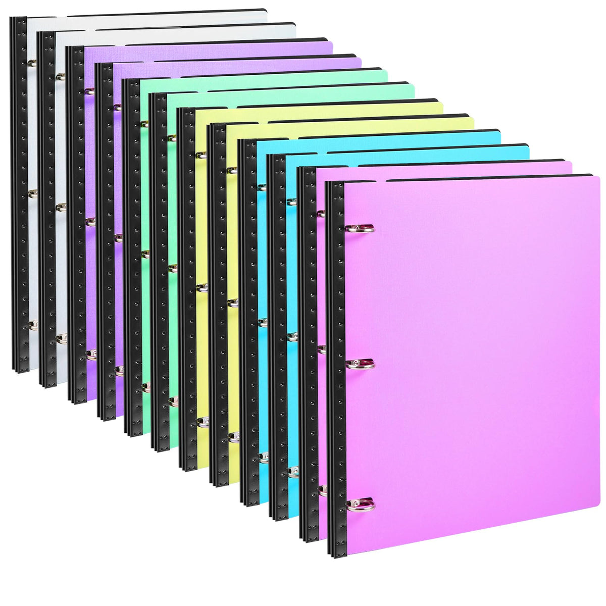 WOT I 12-Pack Telescoping 3 Ring Binder(0.75"), Expandable Flexible Binder - Patented Design for