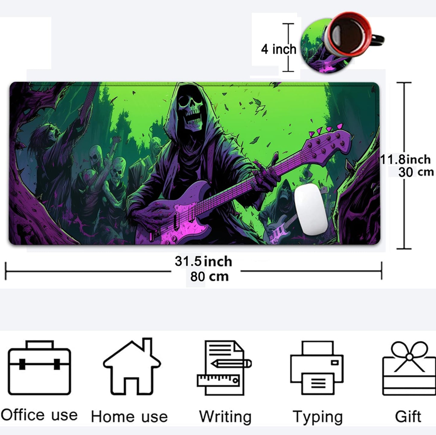 Large Mouse Pad, 31.5 x 11.8in Extended Gaming Mouse Pad with Stitched Edges, XXL Mousepad