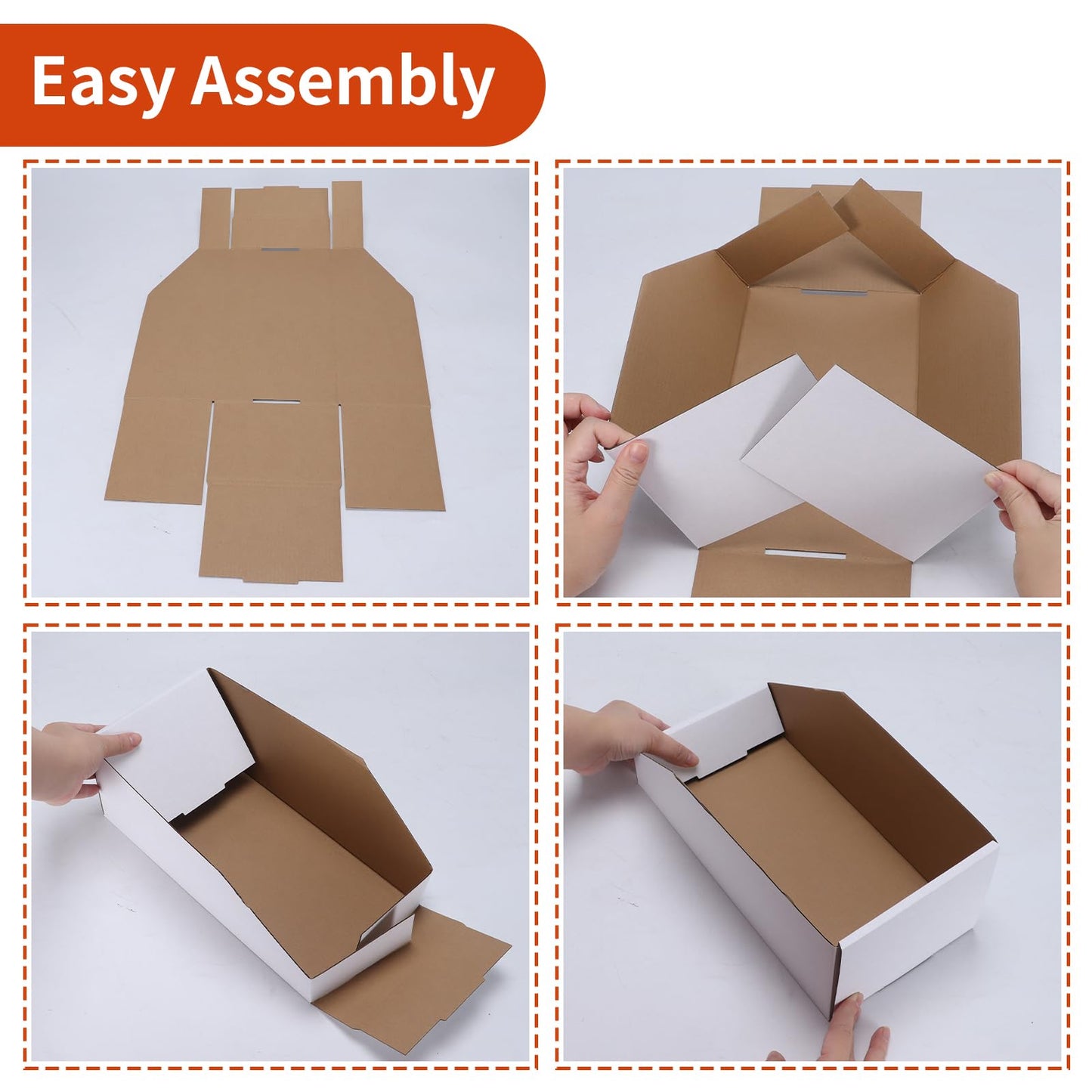 ZBEIVAN Cardboard Storage Bins Boxes 35 Packs 12x6x4.5 Inches, Easy Assembly Pantry Organizer Bins