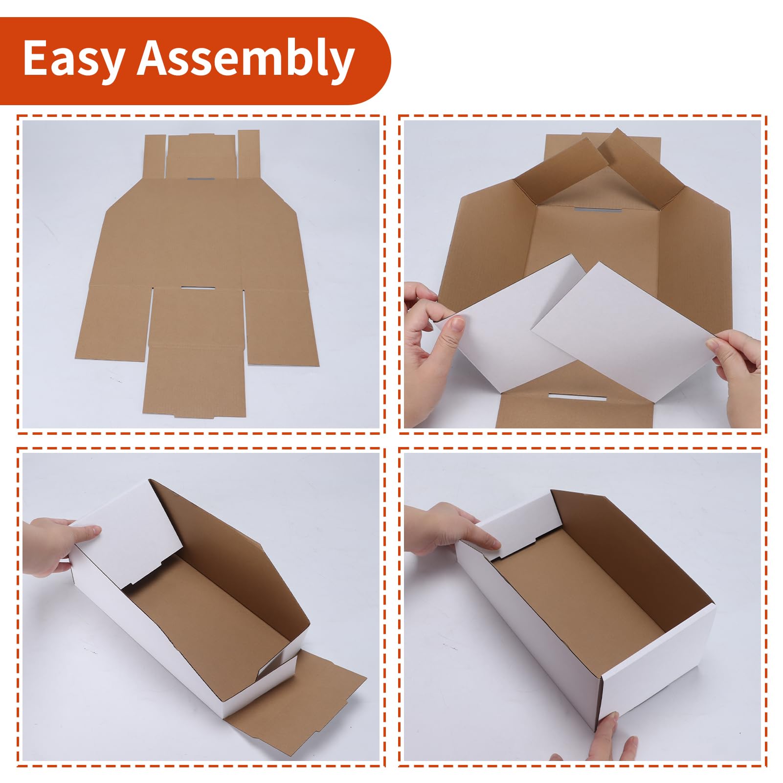 ZBEIVAN Cardboard Storage Bins Boxes 35 Packs 12x4x4.5 Inches, Easy Assembly Pantry Organizer Bins