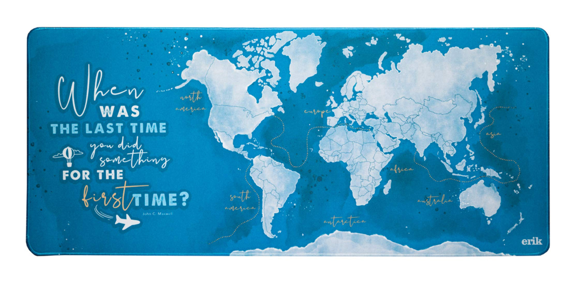Official World Map Mouse Mat - Desk Pad - 31.5" x 13.78" Non-Slip Rubber Base Mouse Pad, Gaming