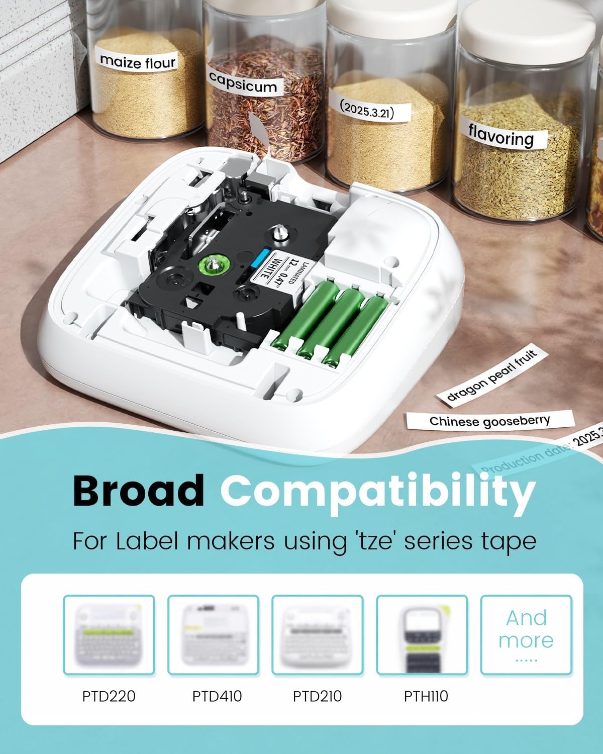 Clear Label Maker Tape for PT-D220 D210 D200 1180 1750 2040 1890 1280