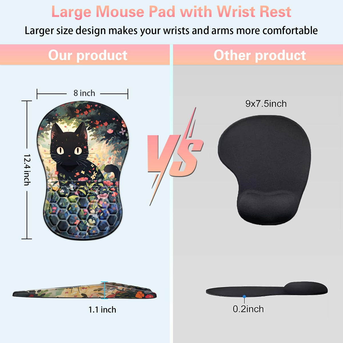 Mouse Pad with Wrist Rest, Canjoy Ergonomic Wrist Support with Massage