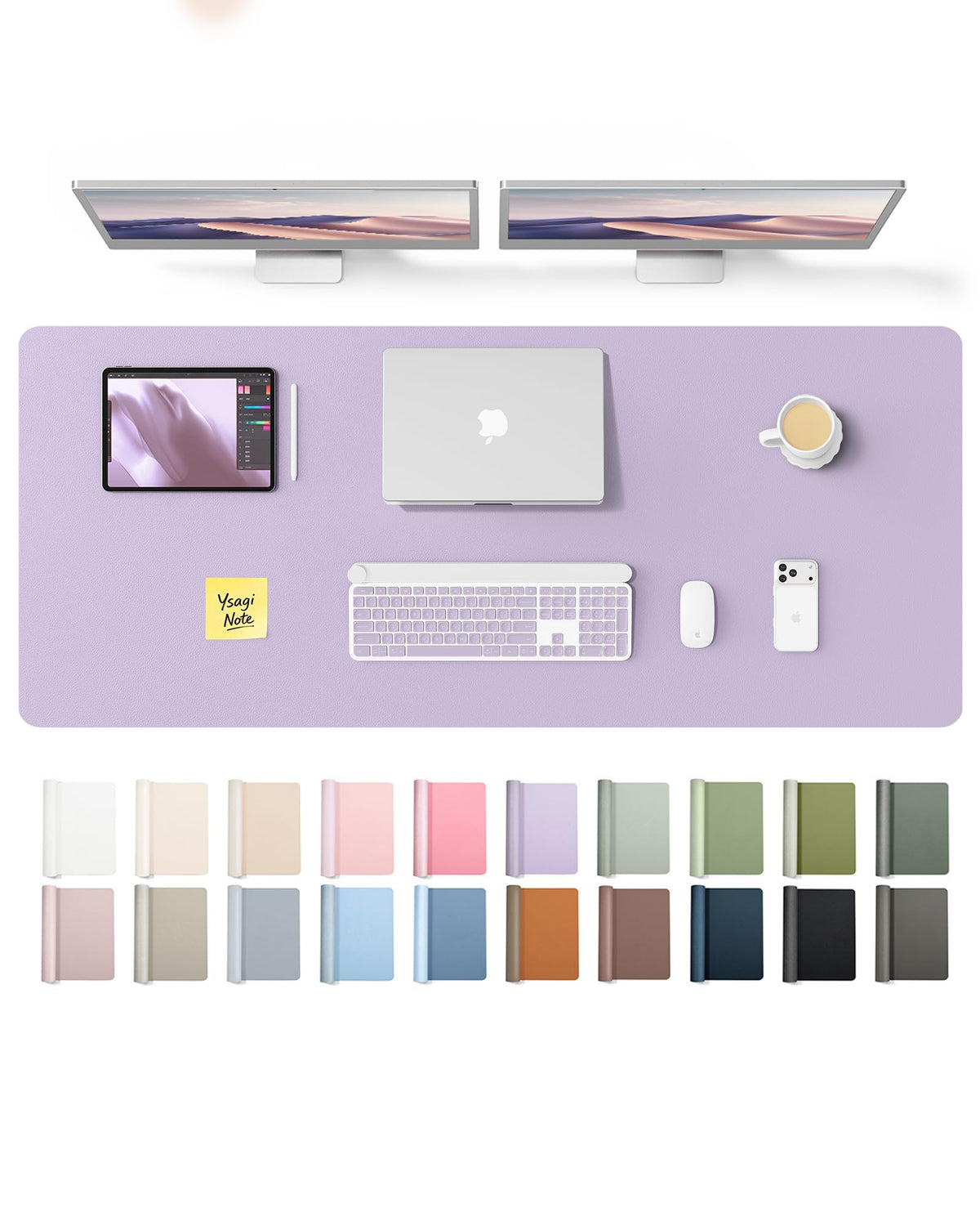 YSAGi Leather Desk Pad Protector, Office Desk Mat, Large Mouse Pad, Non-Slip PU Leather Desk