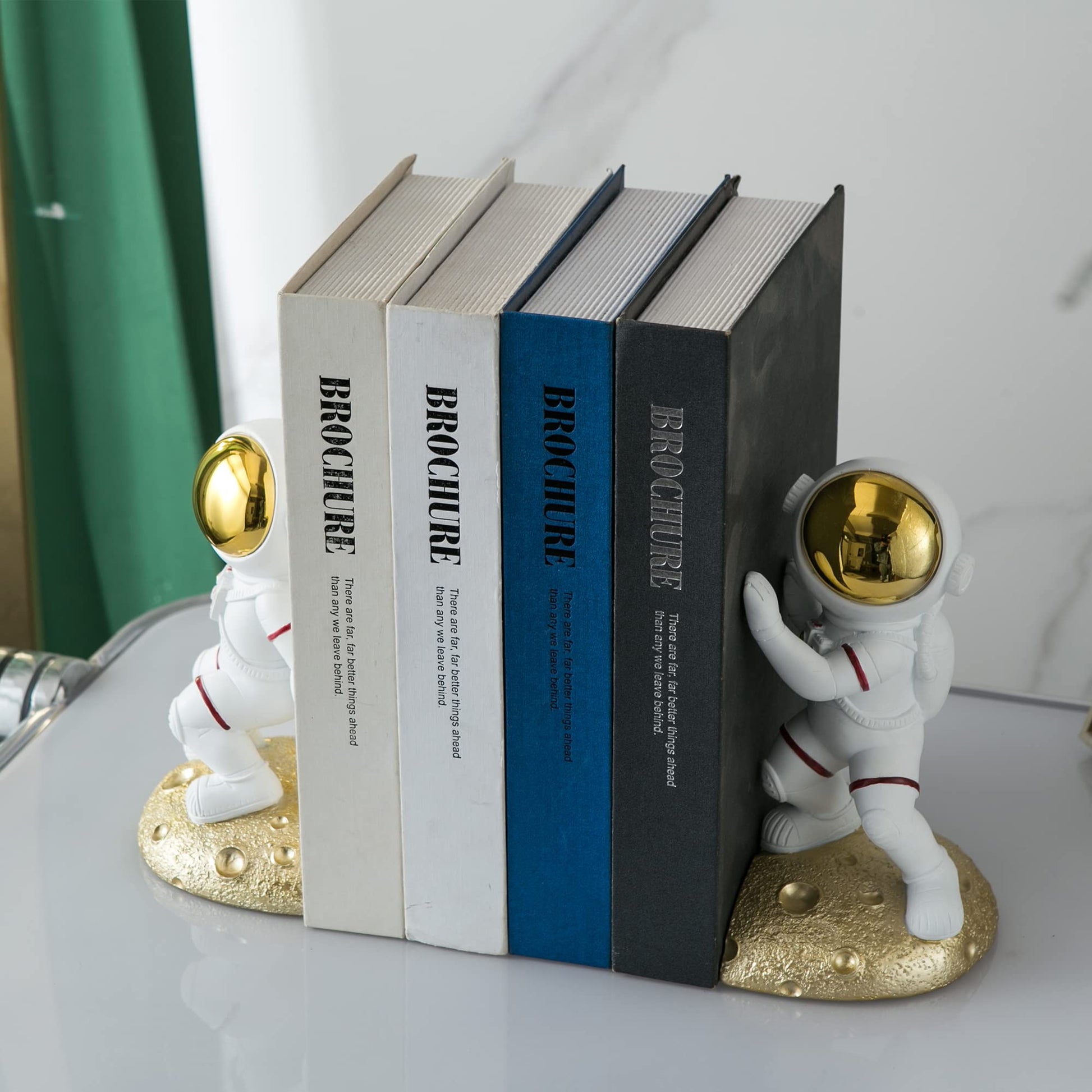 Banllis Space Bookends for Kids Room Nursery, Astronaut Themed Decor