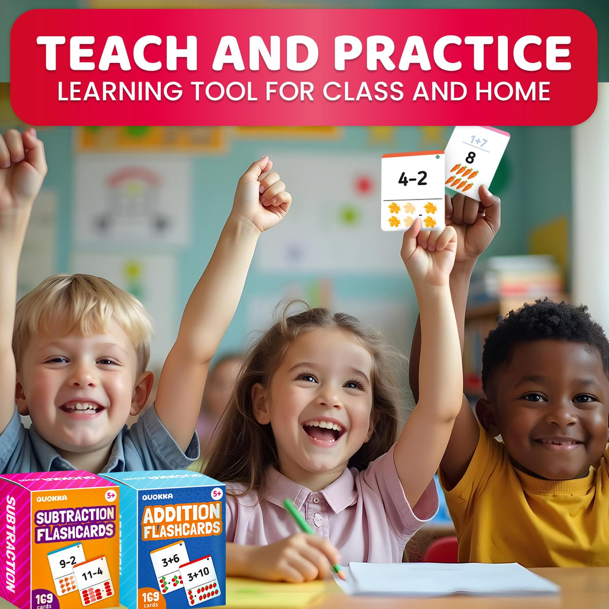 Math Flash Cards for Kids Ages 4-8 - Math Games 1st to 3rd Grade