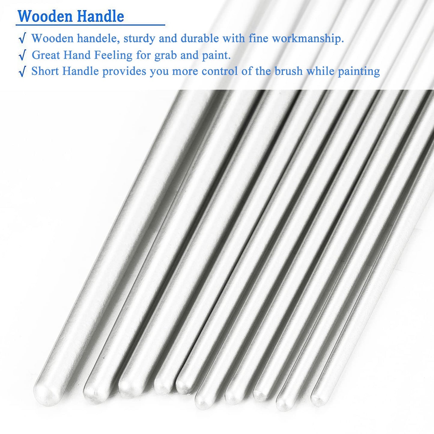 BOSOBO Paint Brushes Set, 6 Pack 60 Pcs Round Pointed Tip Paintbrushes Nylon Hair Artist Acrylic